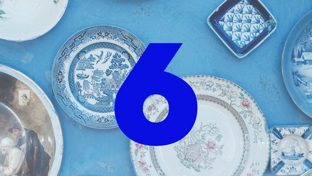 Assiettes anciennes et chiffre 6